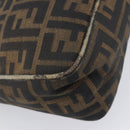 FENDI Zucca Canvas Shoulder Bag Brown Gold Tone Auth 210987-13