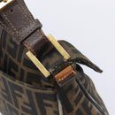 FENDI Zucca Canvas Shoulder Bag Brown Gold Tone Auth 210987-15