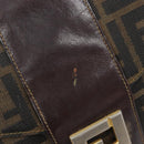 FENDI Zucca Canvas Shoulder Bag Brown Gold Tone Auth 210987-18