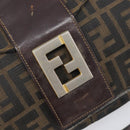 FENDI Zucca Canvas Shoulder Bag Brown Gold Tone Auth 210987-19