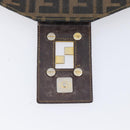 FENDI Zucca Canvas Shoulder Bag Brown Gold Tone Auth 210987-21