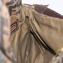 FENDI Zucca Canvas Shoulder Bag Brown Gold Tone Auth 210987-24