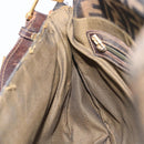 FENDI Zucca Canvas Shoulder Bag Brown Gold Tone Auth 210987-25