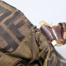 FENDI Zucca Canvas Shoulder Bag Brown Gold Tone Auth 210987-29