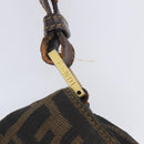 FENDI Zucca Canvas Shoulder Bag Brown Gold Tone Auth 210987-30