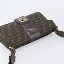FENDI Zucca Canvas Shoulder Bag Brown Gold Tone Auth 210987-6