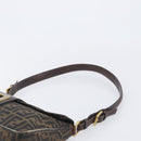 FENDI Zucca Canvas Shoulder Bag Brown Gold Tone Auth 210987-8