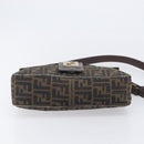 FENDI Zucca Canvas Shoulder Bag Brown Gold Tone Auth 210987-9