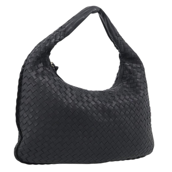 Bottega Veneta Hobo INTRECCIATO Bag Leather Black Gold 115653 Auth 210988V