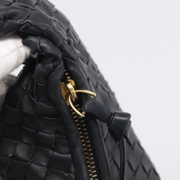 Bottega Veneta Hobo INTRECCIATO Bag Leather Black Gold 115653 Auth 210988V