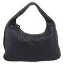 Bottega Veneta Hobo INTRECCIATO Bag Leather Black Gold 115653 Auth 210988V-2
