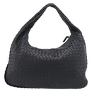 Bottega Veneta Hobo INTRECCIATO Bag Leather Black Gold 115653 Auth 210988V-3
