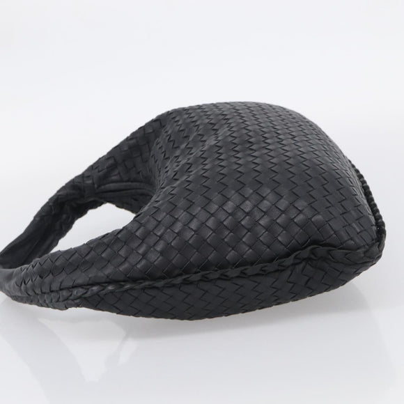 Bottega Veneta Hobo INTRECCIATO Bag Leather Black Gold 115653 Auth 210988V