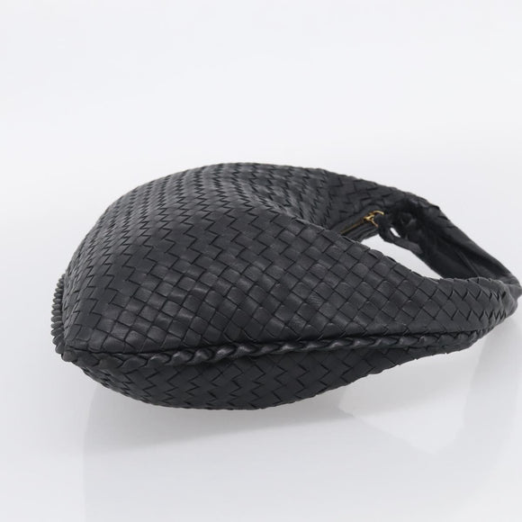 Bottega Veneta Hobo INTRECCIATO Bag Leather Black Gold 115653 Auth 210988V