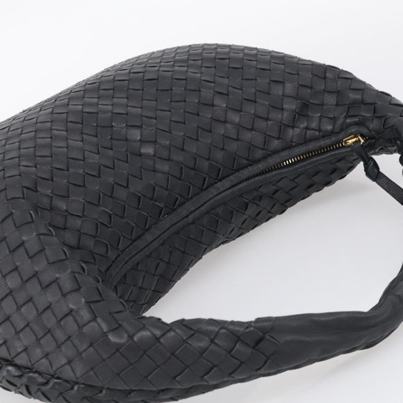 Bottega Veneta Hobo INTRECCIATO Bag Leather Black Gold 115653 Auth 210988V