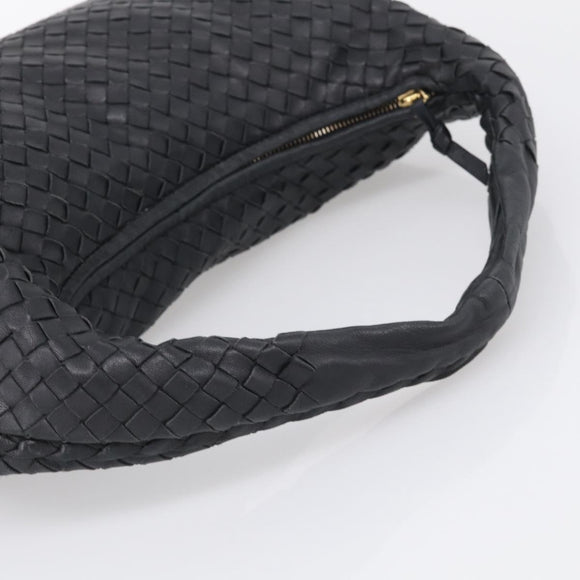 Bottega Veneta Hobo INTRECCIATO Bag Leather Black Gold 115653 Auth 210988V