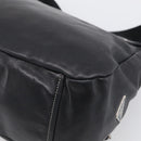 PRADA Shoulder Bag Leather Black Silver Auth 210992V-12