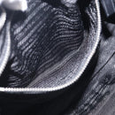PRADA Shoulder Bag Leather Black Silver Auth 210992V-25