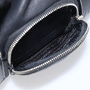 PRADA Shoulder Bag Leather Black Silver Auth 210992V-26