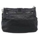 PRADA Shoulder Bag Leather Black Silver Auth 210992V-3