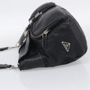 PRADA Shoulder Bag Leather Black Silver Auth 210992V-4