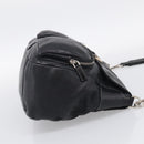 PRADA Shoulder Bag Leather Black Silver Auth 210992V-5