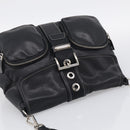PRADA Shoulder Bag Leather Black Silver Auth 210992V-6
