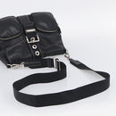 PRADA Shoulder Bag Leather Black Silver Auth 210992V-7