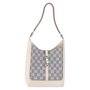 GUCCI GG Canvas Jackie Shoulder Bag Gray Silver 001 3876 Auth 210994V-2