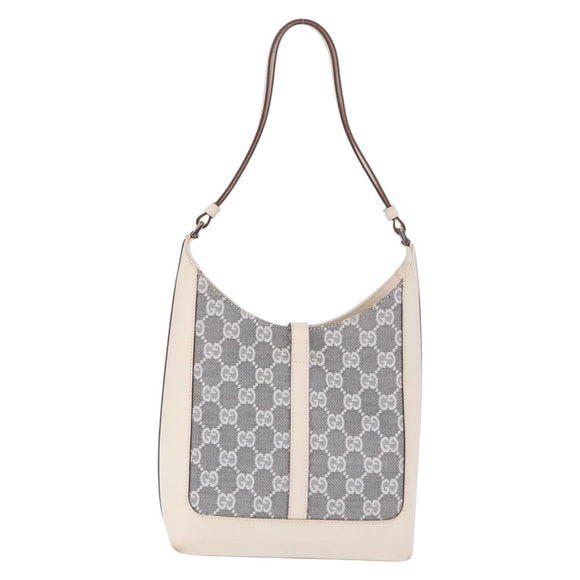 GUCCI GG Canvas Jackie Shoulder Bag Gray Silver 001 3876 Auth 210994V