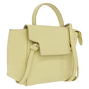 CELINE Belt Bag Hand Bag Leather 2way Yellow Silver Auth 210995V-1