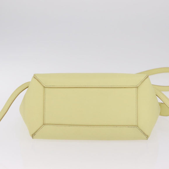 CELINE Belt Bag Hand Bag Leather 2way Yellow Silver Auth 210995V