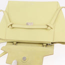CELINE Belt Bag Hand Bag Leather 2way Yellow Silver Auth 210995V-17