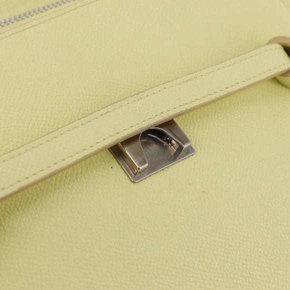 CELINE Belt Bag Hand Bag Leather 2way Yellow Silver Auth 210995V