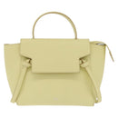 CELINE Belt Bag Hand Bag Leather 2way Yellow Silver Auth 210995V-2