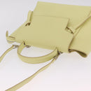 CELINE Belt Bag Hand Bag Leather 2way Yellow Silver Auth 210995V-6