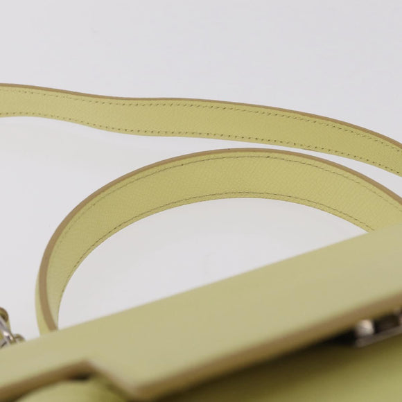 CELINE Belt Bag Hand Bag Leather 2way Yellow Silver Auth 210995V
