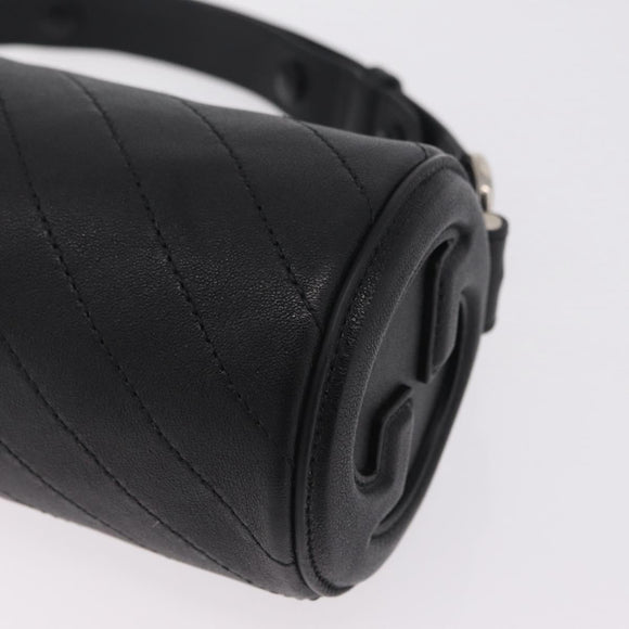 GUCCI Blondy Shoulder Bag Leather Black Silver 700170 Auth 210996V