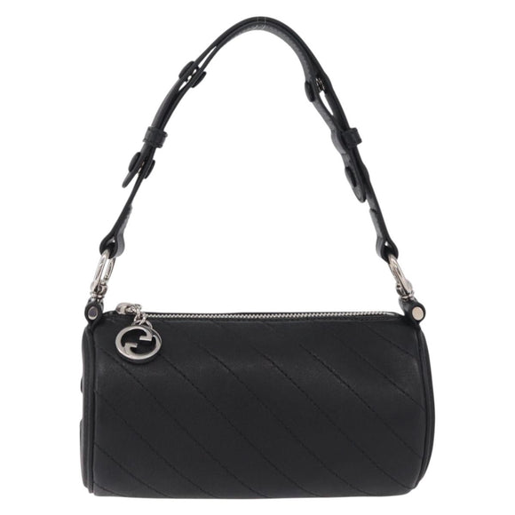 GUCCI Blondy Shoulder Bag Leather Black Silver 700170 Auth 210996V