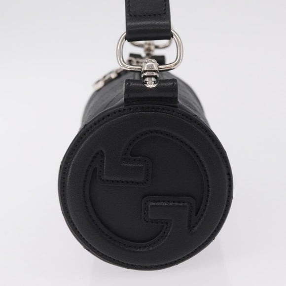 GUCCI Blondy Shoulder Bag Leather Black Silver 700170 Auth 210996V