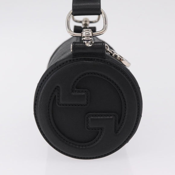 GUCCI Blondy Shoulder Bag Leather Black Silver 700170 Auth 210996V