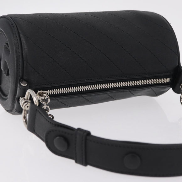 GUCCI Blondy Shoulder Bag Leather Black Silver 700170 Auth 210996V