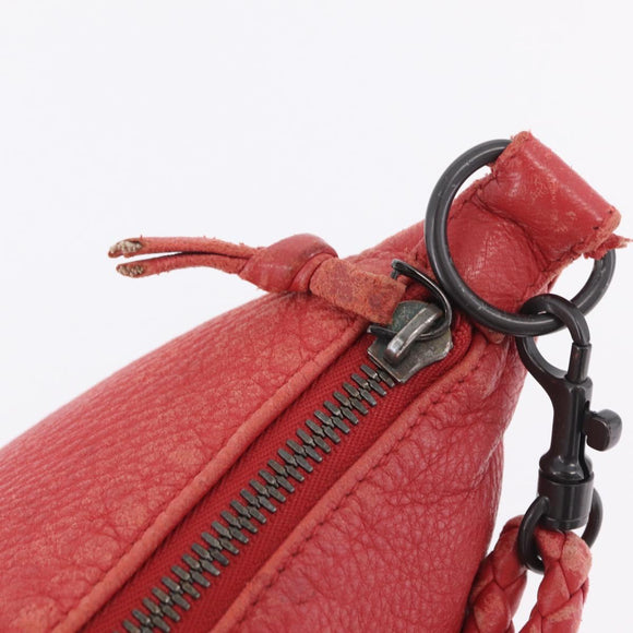 Bottega Veneta Shoulder Bag Leather Red 114088 Auth 210999