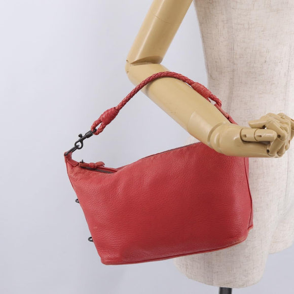 Bottega Veneta Shoulder Bag Leather Red 114088 Auth 210999