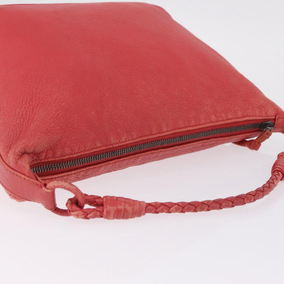 Bottega Veneta Shoulder Bag Leather Red 114088 Auth 210999