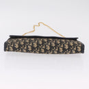 Christian Dior Trotter Canvas Chain Shoulder Bag Navy Gold Tone Auth 211003-10