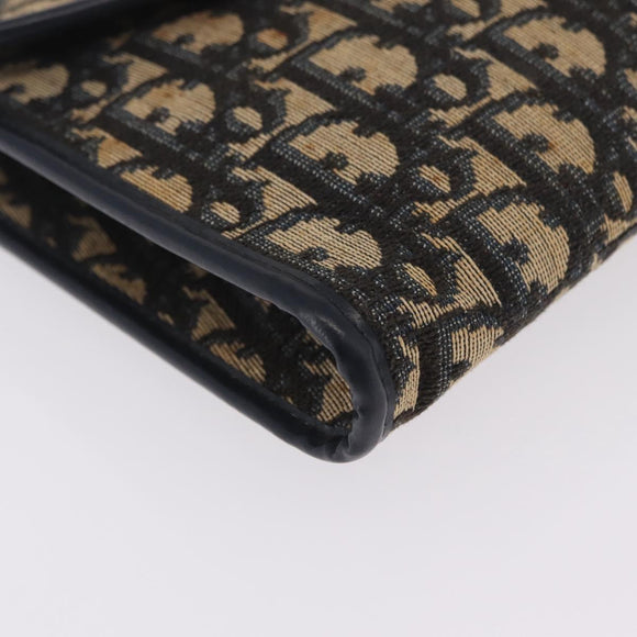 Christian Dior Trotter Canvas Chain Shoulder Bag Navy Gold Tone Auth 211003