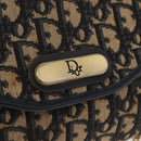 Christian Dior Trotter Canvas Chain Shoulder Bag Navy Gold Tone Auth 211003-15