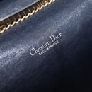 Christian Dior Trotter Canvas Chain Shoulder Bag Navy Gold Tone Auth 211003-19