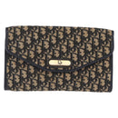 Christian Dior Trotter Canvas Chain Shoulder Bag Navy Gold Tone Auth 211003-2